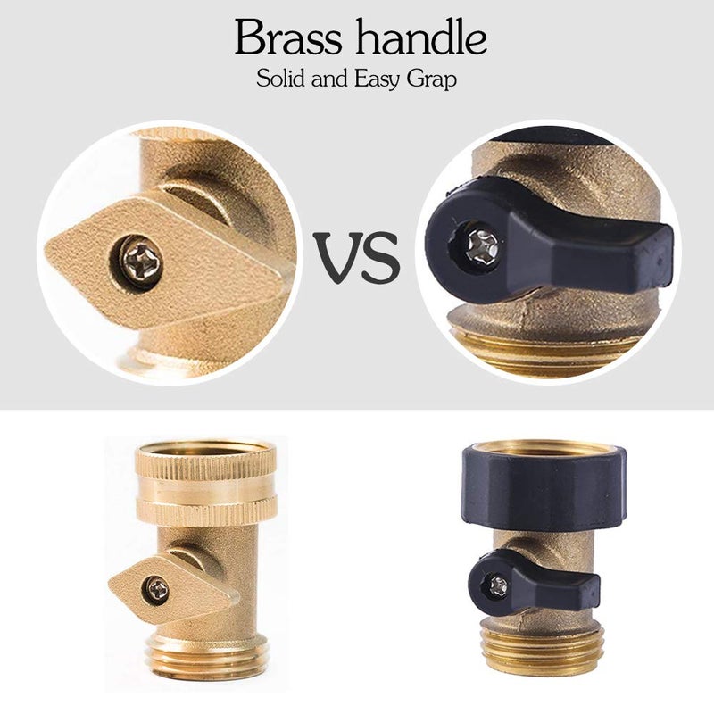 HQMPC Heavy Duty Brass Shut Off , Brass Water hose valve On/Off valve garden hose Connector (2PCS) +4 Extra Pressure Washers - Image 4
